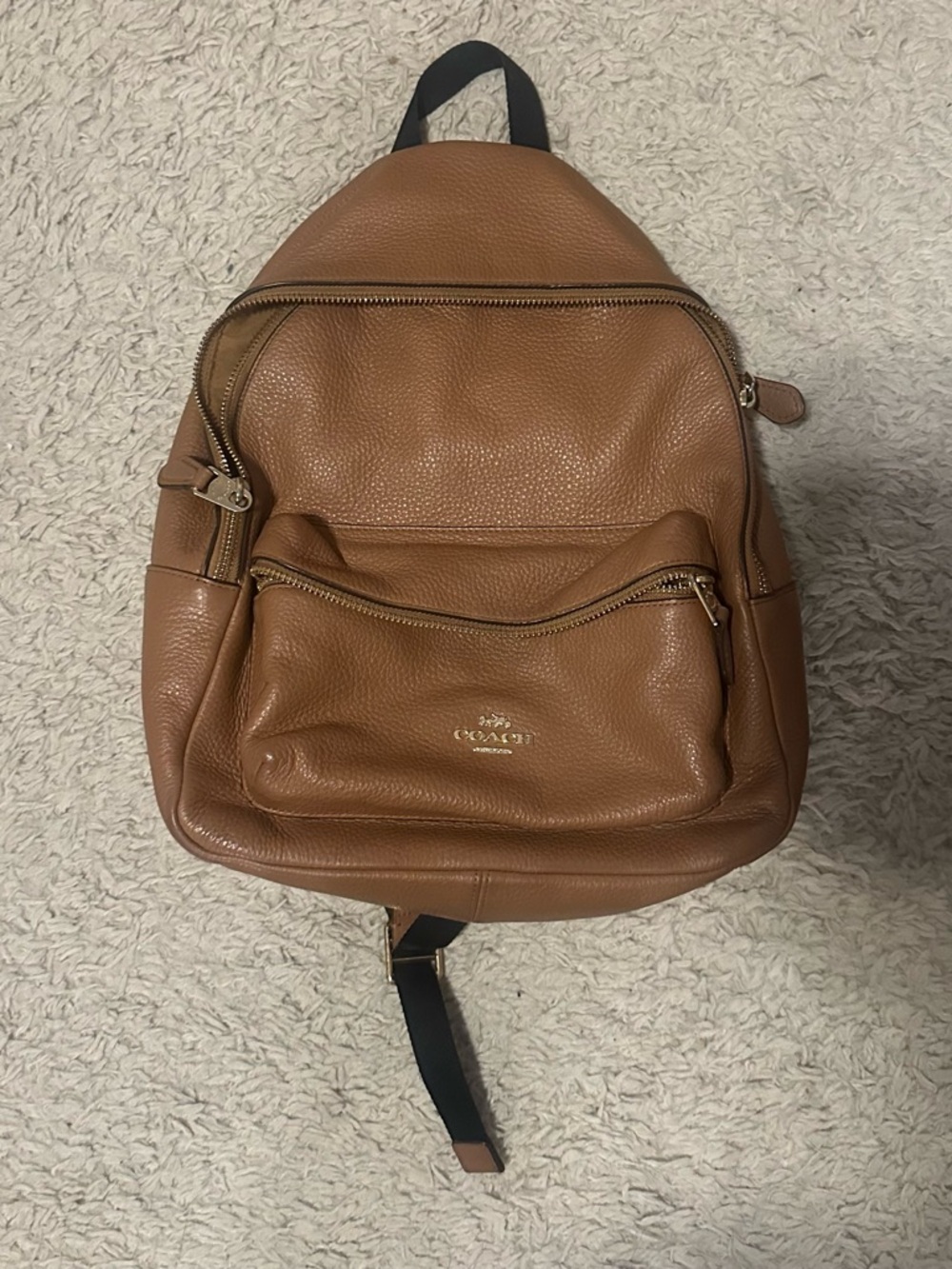 Coach Brown Leather Pebble Backpack